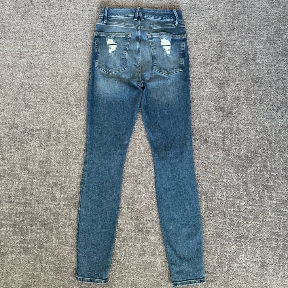 GOOD AMERICAN Jeans Women’s Size 26 Med Wash Distressed Good Legs Organic Cotton - Picture 6 of 10